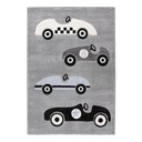 Szőnyeg, autóverseny, ezüst, 160x230 cm - RETRO VOITURE