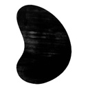 Szőnyeg, csepp alakú, fekete, poliészter, 160x230 cm - TOUDOU