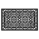 Lábtörlő, klasszikus mintájú, fekete, gumi, 45x75 cm - MONOCHROME