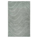 Fürdőszobaszőnyeg, hullámvonalakkal mintázott, zöld, poliészter, 50x90 cm - SERAPHINE
