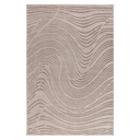 Szőnyeg, íves vonalakkal mintázott, bézs, poliészter, 120x170 cm - MYRALIS