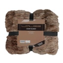 Takaró, bundaszerű, barna, poliészter - elasztán, 150x200 cm - SYLVARA