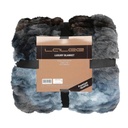 Takaró, bundaszerű, szürke - kék, poliészter - elasztán, 150x200 cm - SYLVARA