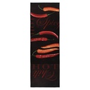 Konyhai futószőnyeg, csilipaprikákkal mintázott, fekete - piros - narancssárga, poliészter, 60x180 cm - POPOTTE