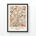 Falikép, virágok, piros - narancssárga - bézs, 35x45 cm - WILLIAM MORRIS