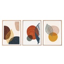 Falikép szett, 3 db, levelek - körök, többszínű, 50x70 cm - TRIO