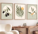 Falikép szett, 3 db, növények, zöld, 50x70 cm - TRIO