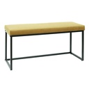 Ülőké pad, bársony fém fekete lábakkal 100x48 cm, aranysárga - PLAT