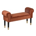 Karfás bársony ülőpad 100 cm, terrakotta - BOUDOIR