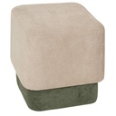 Puff szett 2 darabos, chenille szövet 42,5x29,5 cm, krém és zöld - IMBRIQUE