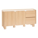 Komód 160,5 cm, 2 ajtó - 2 fiók, fa, márvány mintás - CUBO