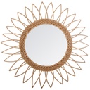 Fali tükör 50 cm, kerek, nap formájú, fa - SOL