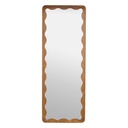 Hullámos tükör barna MDF kerettel 165 x 61 cm - ONDINE