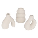 3 darabos fehér kerámia váza szett 9 cm - BOUQUET