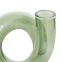 Egyszálas üveg váza 12 cm zöld - PÉTALE