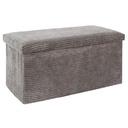 Összehajtható tárolós pad, kordbársony 76x38 cm, szürkés-barna - CHERANCE