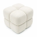 Ülőkés tároló puff, chenille 44x36 cm, törtfehér - CUBIQUE