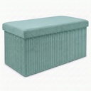 Összehajtható tárolós pad, bársony 76x38 cm, menta - MALAGA
