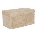 Összehajtható tárolós pad, szőrme, 76x38 cm, bézs – GRIZLI