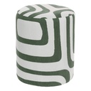 Puff kerek, mintás szövet, 40x36 cm, cédruszöld/bézs – FENOURA