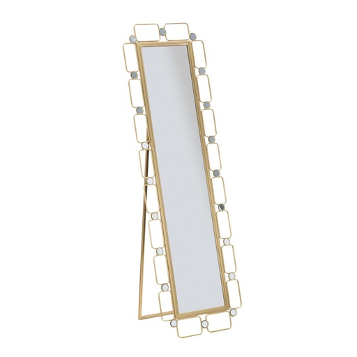 [DEMF-065991000T[D]] Állótükör, geometrikus kerettel, 170x52 cm, arany - TALEM