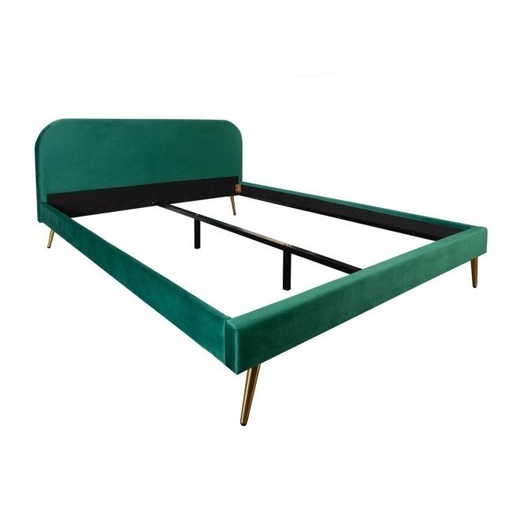 [DEIV-39695[D]] Art déco bársony franciaágy keret, 160x200 cm, zöld - ARCHIMEDE