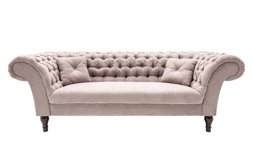 [DEIV-38858[D]] 2 személyes chesterfield kanapé, párnákkal, bézs - BELLE EPOQUE