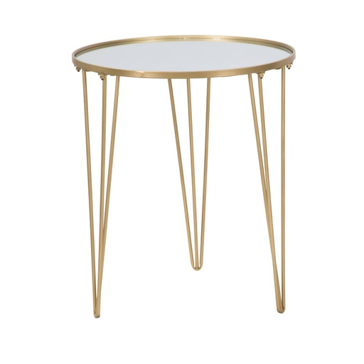 [DEMF-1420640001[D]] Kerek tükrös asztalka, három lábbal, 50 cm, arany - TAMARA