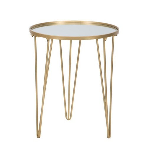 [DEMF-1420640003[D]] Kerek tükrös asztalka, három lábbal, 40 cm, arany - TAMARA