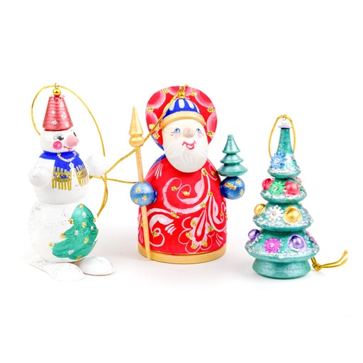 [DELE-6SZ] Karácsonyfadísz szett, 3 db, piros-zöld - SET DE NOEL