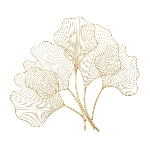 [DEMF-0319270003[D]] Ginkgo biloba fali dekoráció, arany - GINGKO