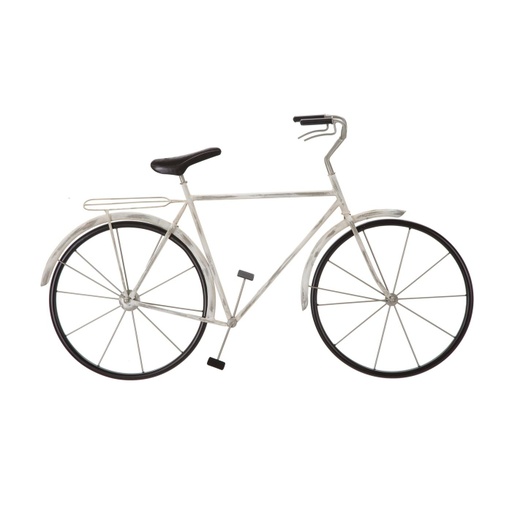 [DEMF-0319370000[D]] Kerékpár alakú fali dekoráció, fehér-fekete - A VELO