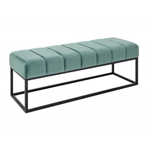 [DEIV-40317[D]] Modern bársony pad, fém lábbal, olajkék - GLACON