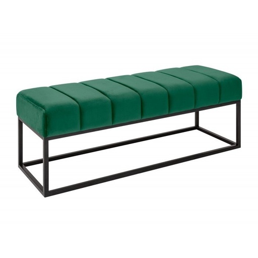 [DEIV-40316[D]] Modern bársony pad, fém lábbal, fenyőzöld - GLACON