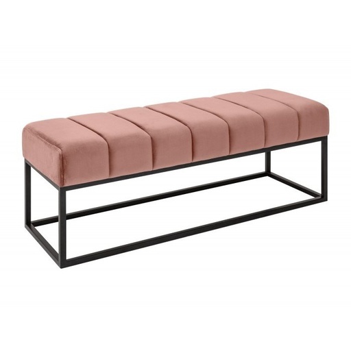 [DEIV-40315[D]] Modern bársony pad, fém lábbal, púderrózsaszín - GLACON
