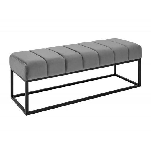 [DEIV-40314[D]] Modern bársony pad, fém lábbal, szürke - GLACON
