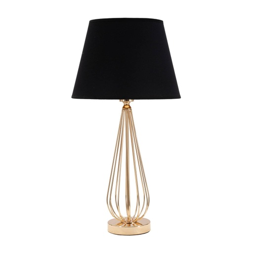 [DEMF-1711520003[D]] Modern asztali lámpa, vonalas vázzal, fekete-arany - TUPAI