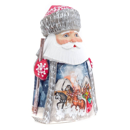 [DELE-12FTK] Télapó dísz, lovas és szánkós képpel, piros - FEERIE DE NOEL