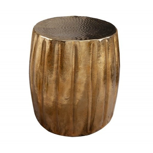 [DEIV-40223[D]] Orientális stílusú ráncos lerakóasztal, ovális, szegecselt, arany  - BRONZ BEAUTY