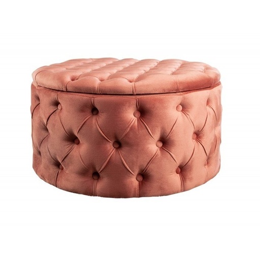 [DEIV-40322[D]] Tárolós chesterfield bársony ülőke, rózsaszín - VERSAILLES