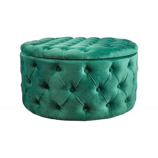 [DEIV-40321[D]] Tárolós chesterfield bársony ülőke,  olajzöld - VERSAILLES