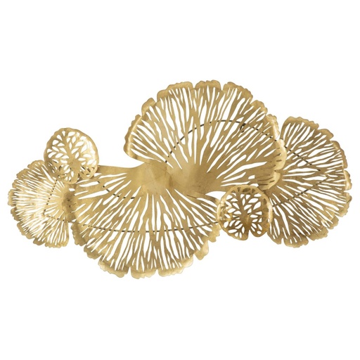 [DEMF-0318460000[D]] Lyukacsos ginko biloba leveles fali dekoráció, arany - GINKO FEUILLE
