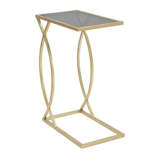 [DEMF-1422490000[D]] Üveg lerakóasztal, vas vázzal, arany - PATIO