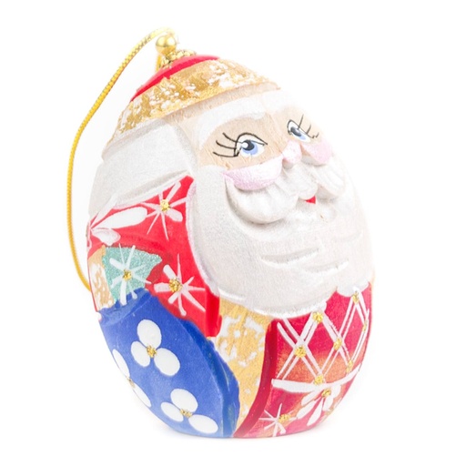 [DELE-2TTP] Télapós karácsonyfadísz, tojás alakú, piros - OEUF DE NOEL ROUGE