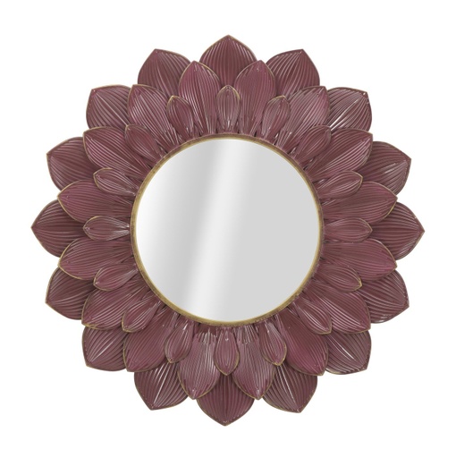 [DEMF-0659810000[D]] Virág alakú kerek falitükör, 100 cm, burgundi - XENIA
