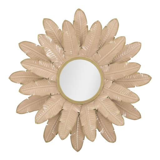 [DEMF-0659820000[D]] Virág alakú kerek falitükör, 64,5 cm, halványrózsaszín - MARGUERTE