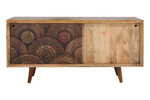 [DEIV-38729[D]] Tömörfa tároló, mandala mintával, 160 cm, mangófa - FANTASIA