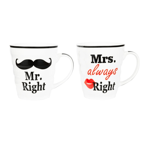 [DEOB-788232] 2 db-os Mr és Mrs bögre szett 2 dl - WHO IS RIGHT