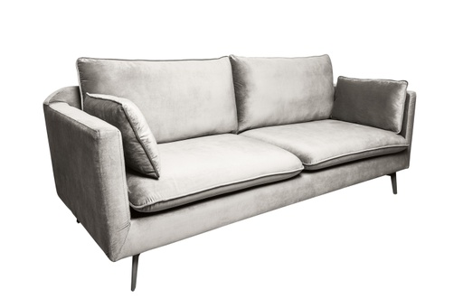 [DEIV-39023[D]] 2 személyes bársony kanapé, ezüstszürke - URBAIN