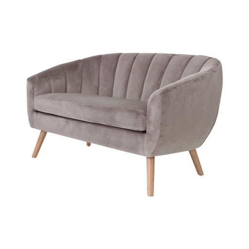 [DEZS-440462[D]] 2 személyes bársony kanapé, melegszürke - SAINT TROPEZ